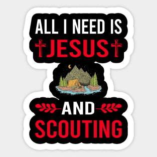 I Need Jesus And Scouting Scout Scouts Sticker